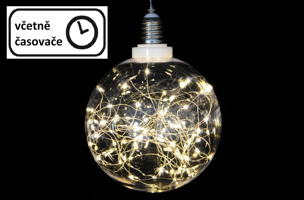 Vánoční dekorace - žárovka - 40 LED teple bílá